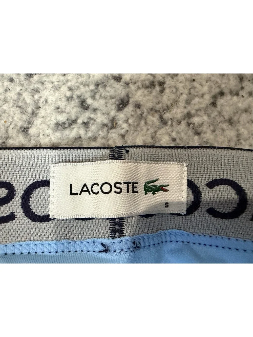 Lacoste Mens Microfiber Trunks Size S Lot of 2 Navy Light Blue NWOT